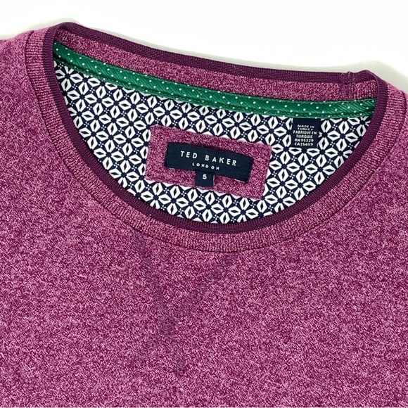 Ted Baker London Kapela Textured Crewneck Sweatshirt in Purple Size 5 XL - Picture 8 of 15